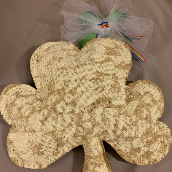 Shamrock St.Patrick’s burlap door hanger holiday - Picture 5 of 5
